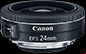 lente canon ef-s 24mm f/2.8 stm para cámara de menos de 500